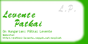 levente patkai business card