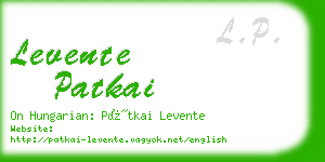 levente patkai business card